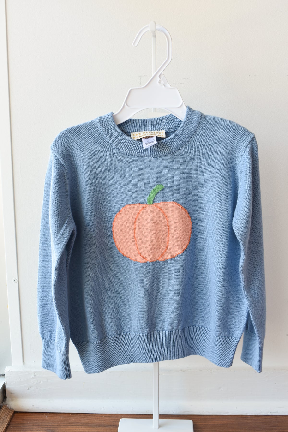 Isaac's Intarsia Sweater-Barrington Blue/Pumpkin