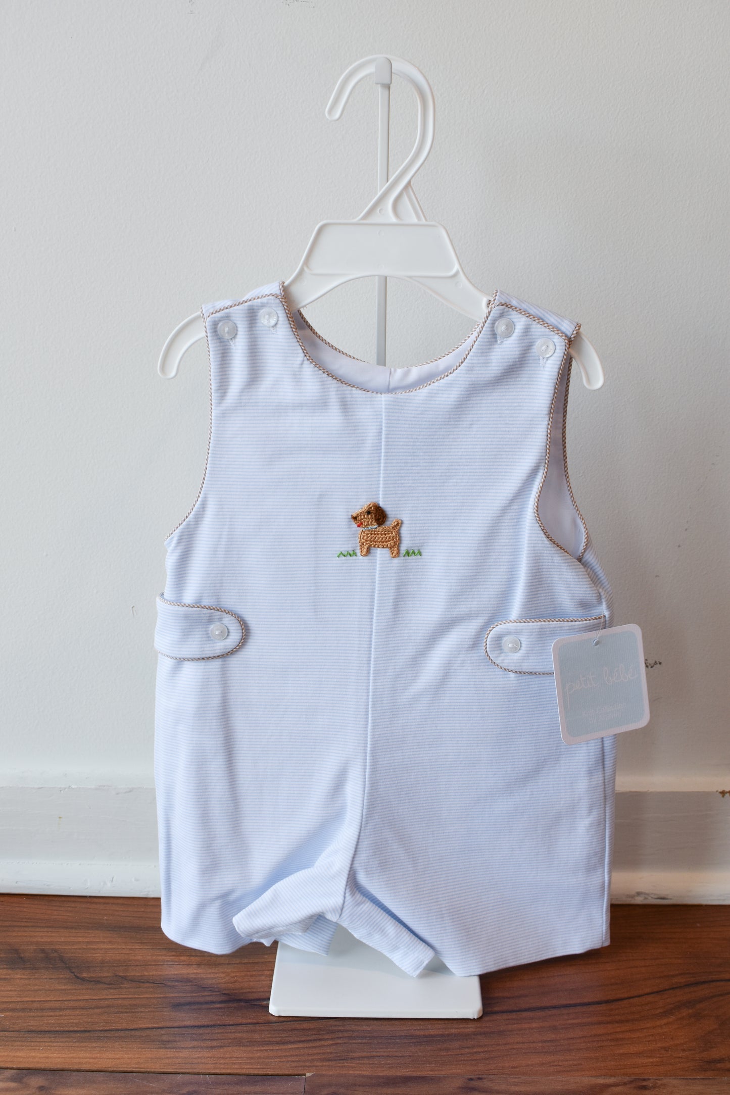 Petit Pups Blue Stripe Knit Jon Jon