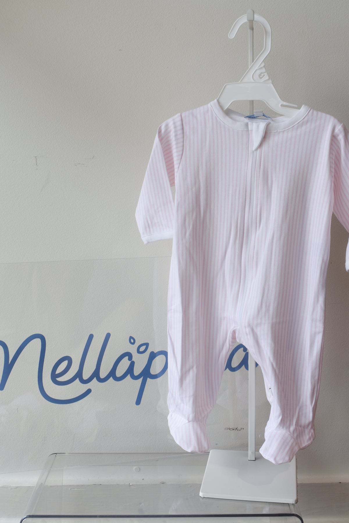 Pink Classic Nella Stripe Zipper Footie
