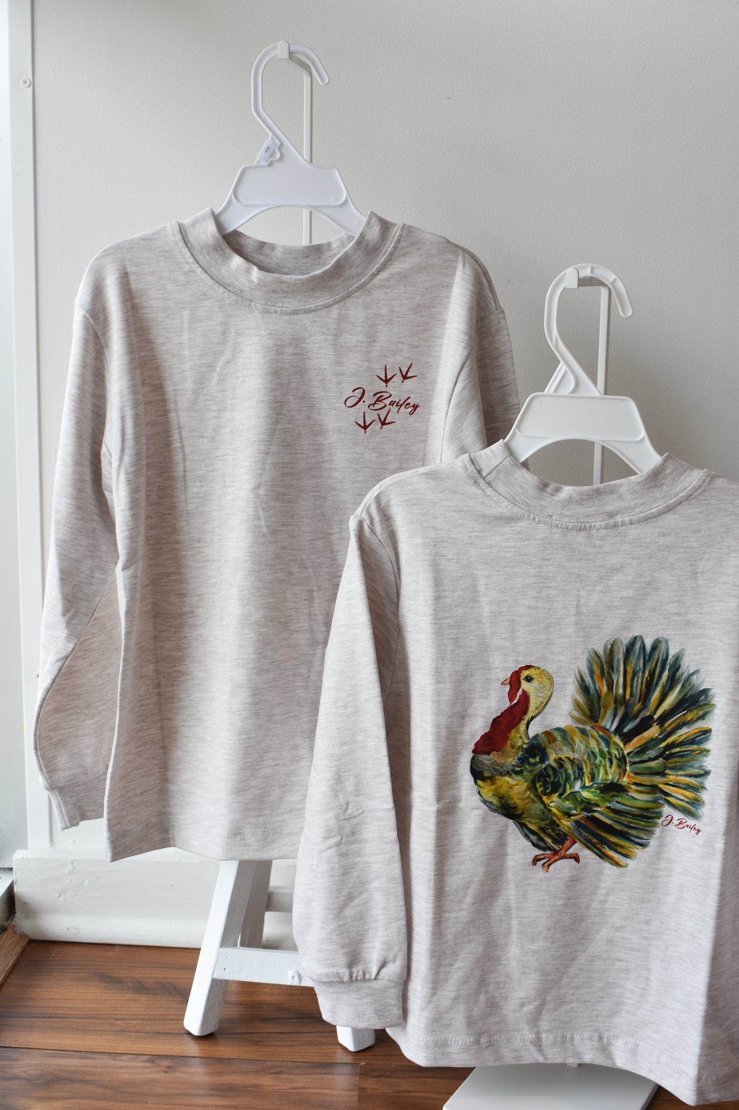 Long Sleeve Logo Tee-Turkey on Heathered Oatmeal