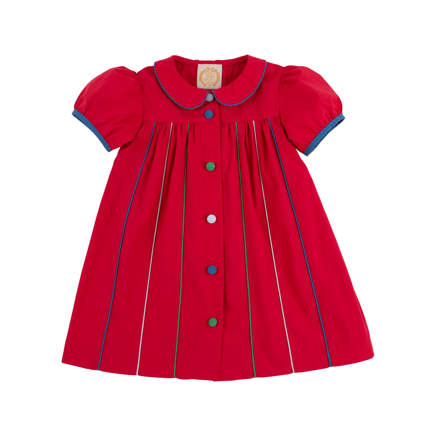 Tabitha's Teacher's Pet Dress-Richmond Red/Wood Boat Blue