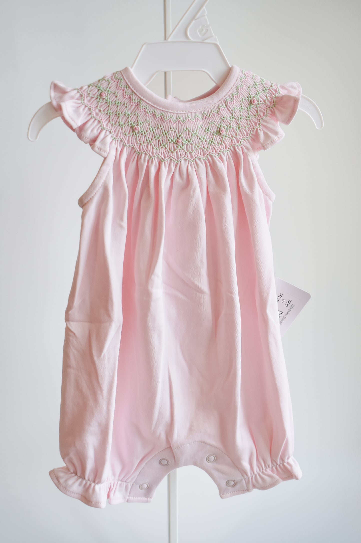 Pink n Green Smocked Bishop Bubble