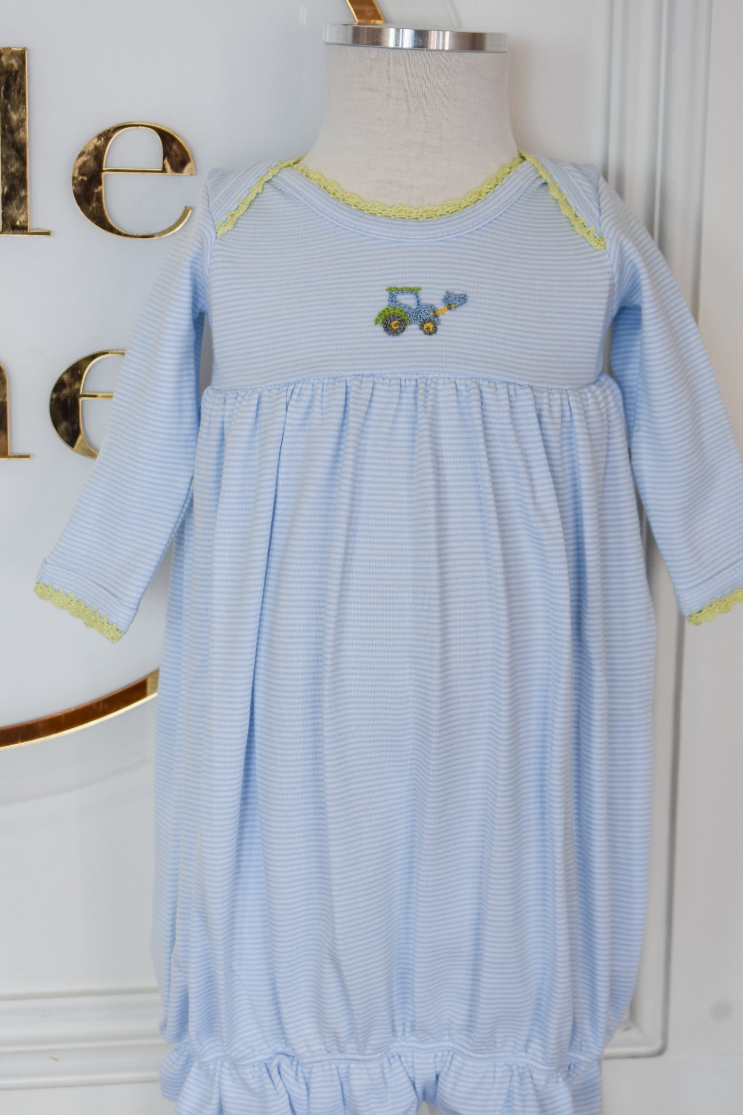 Embroidered Crochet Gown-Squiggles