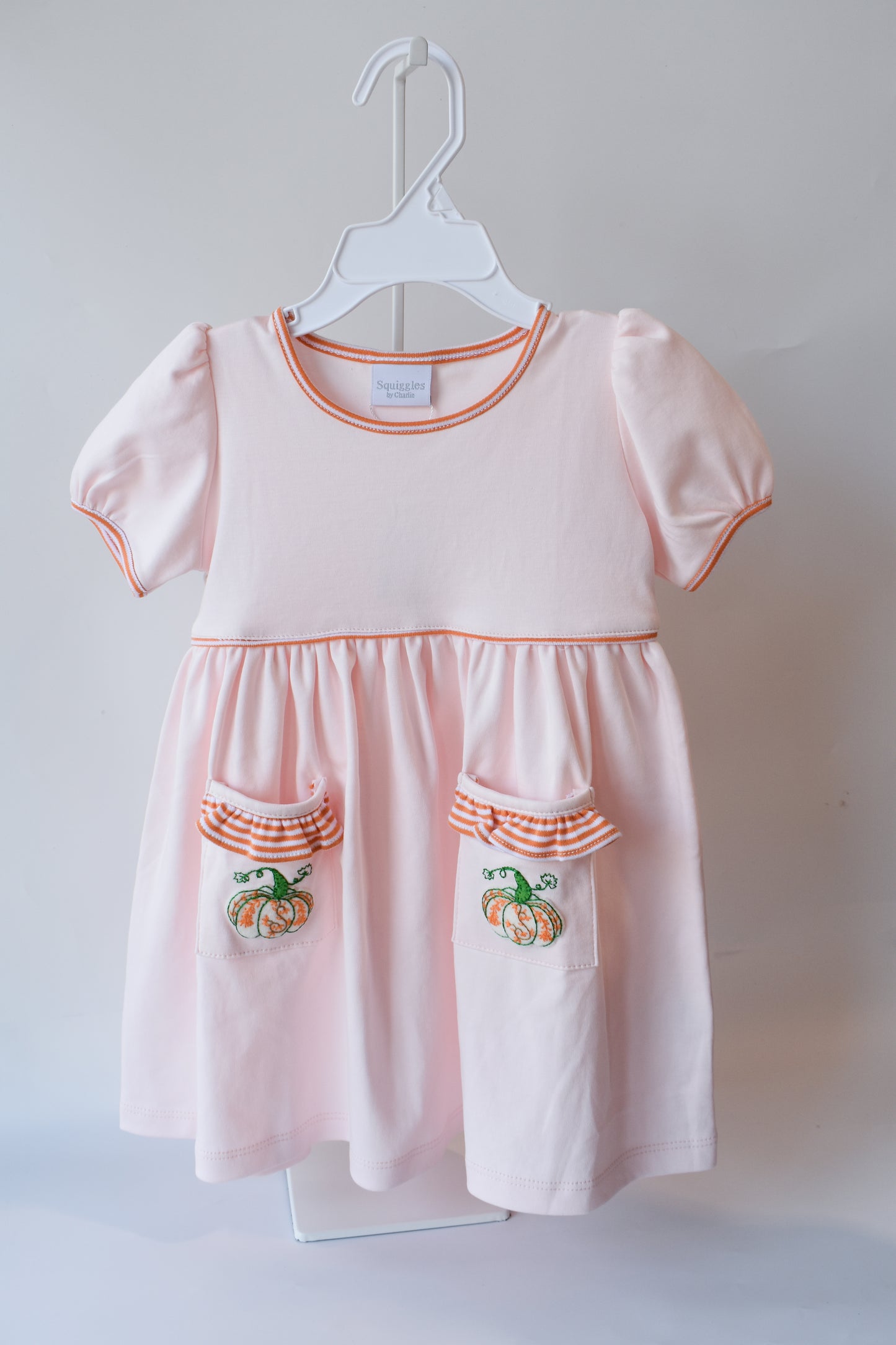 Pink Mini Pumpkin Pocket Dress
