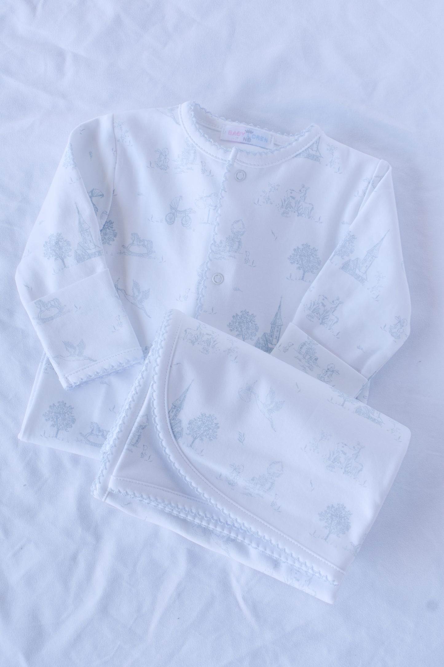Blue Baby Toile Converter Gown