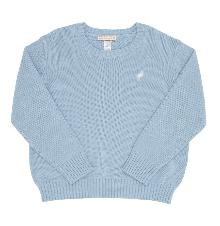 Isaac's Sweater-Barrington Blue/Palmetto Pearl