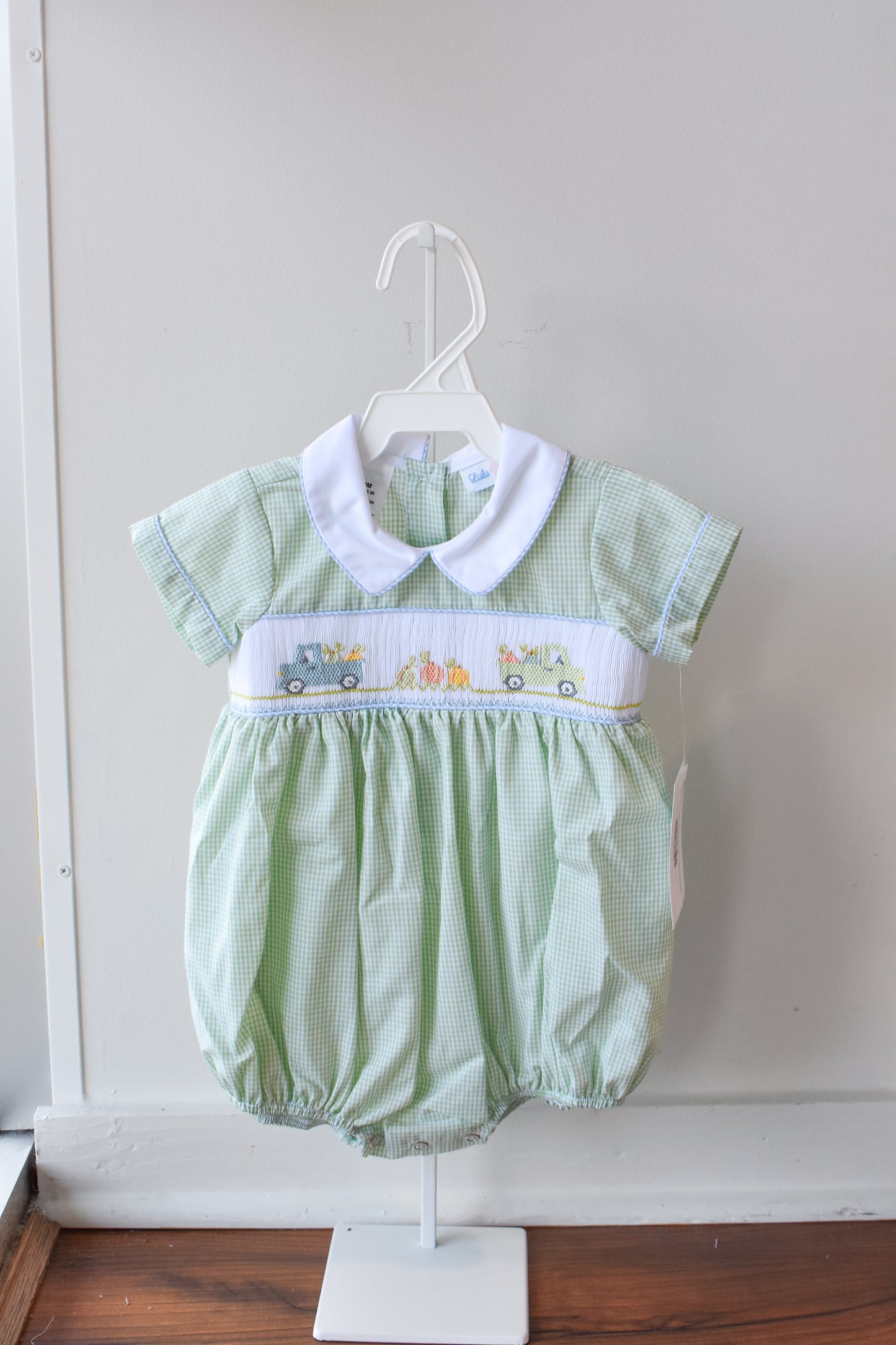 Noah’s Pumpkin Pickup Smocked Bubble