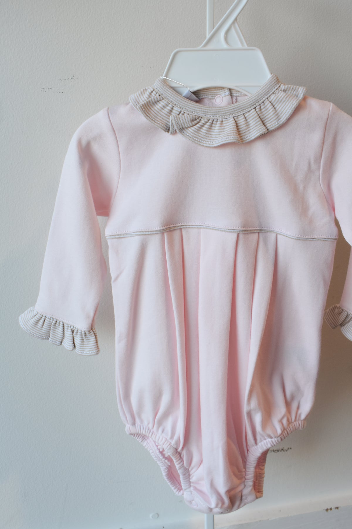 Fall Mini Stripe Pink Long Sleeve Bubble
