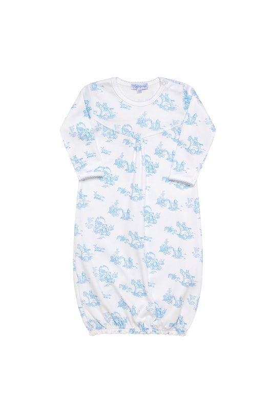 Classic Blue Toile Baby Gown