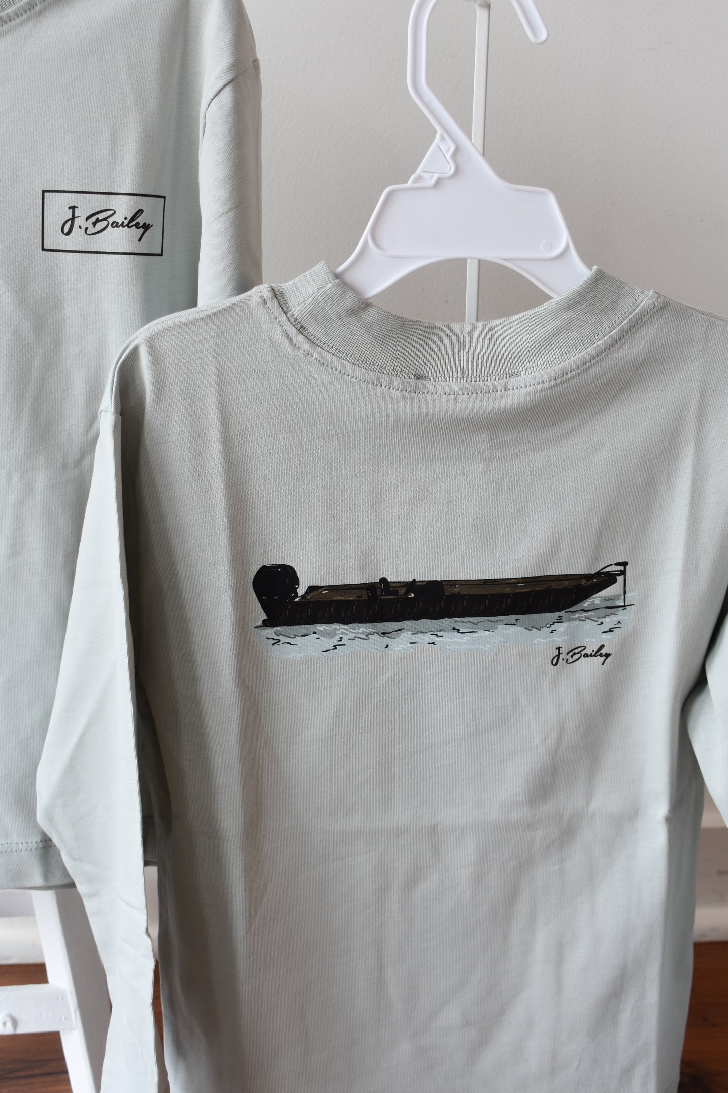 Long Sleeve Logo Tee-Jon Boat on Moss