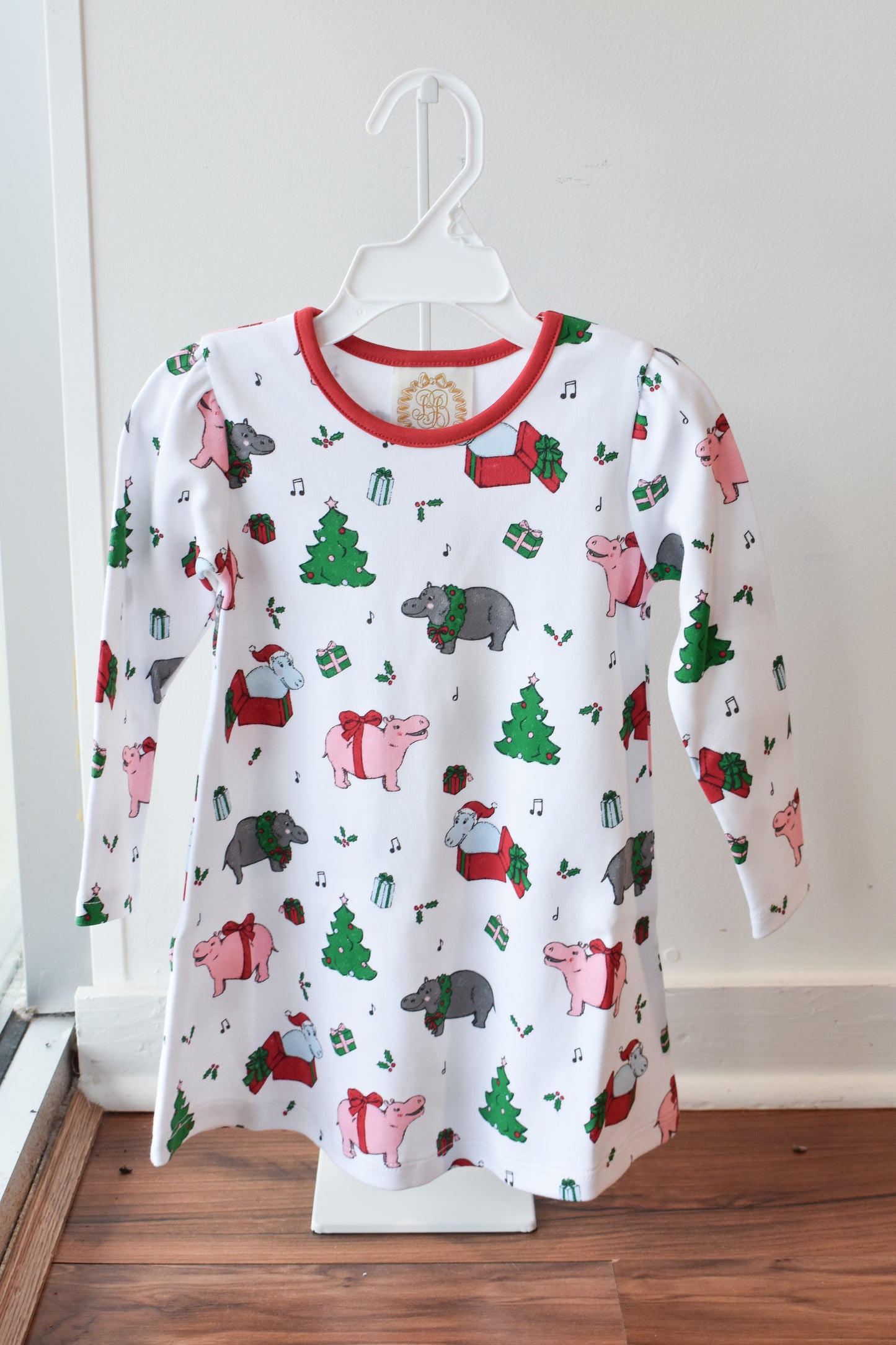 Long Sleeve Penny's Play Dress-I Want a Hippopotamus