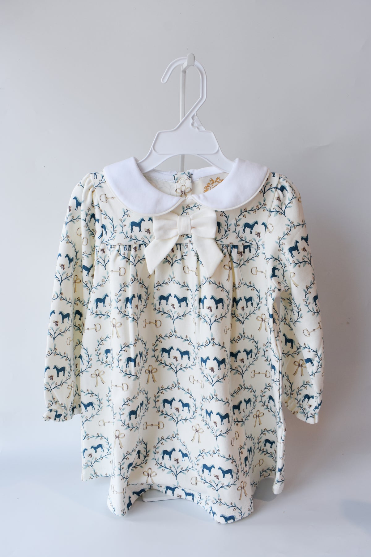 Long Sleeve Banks Bow Dress-Horse Bits and Bows