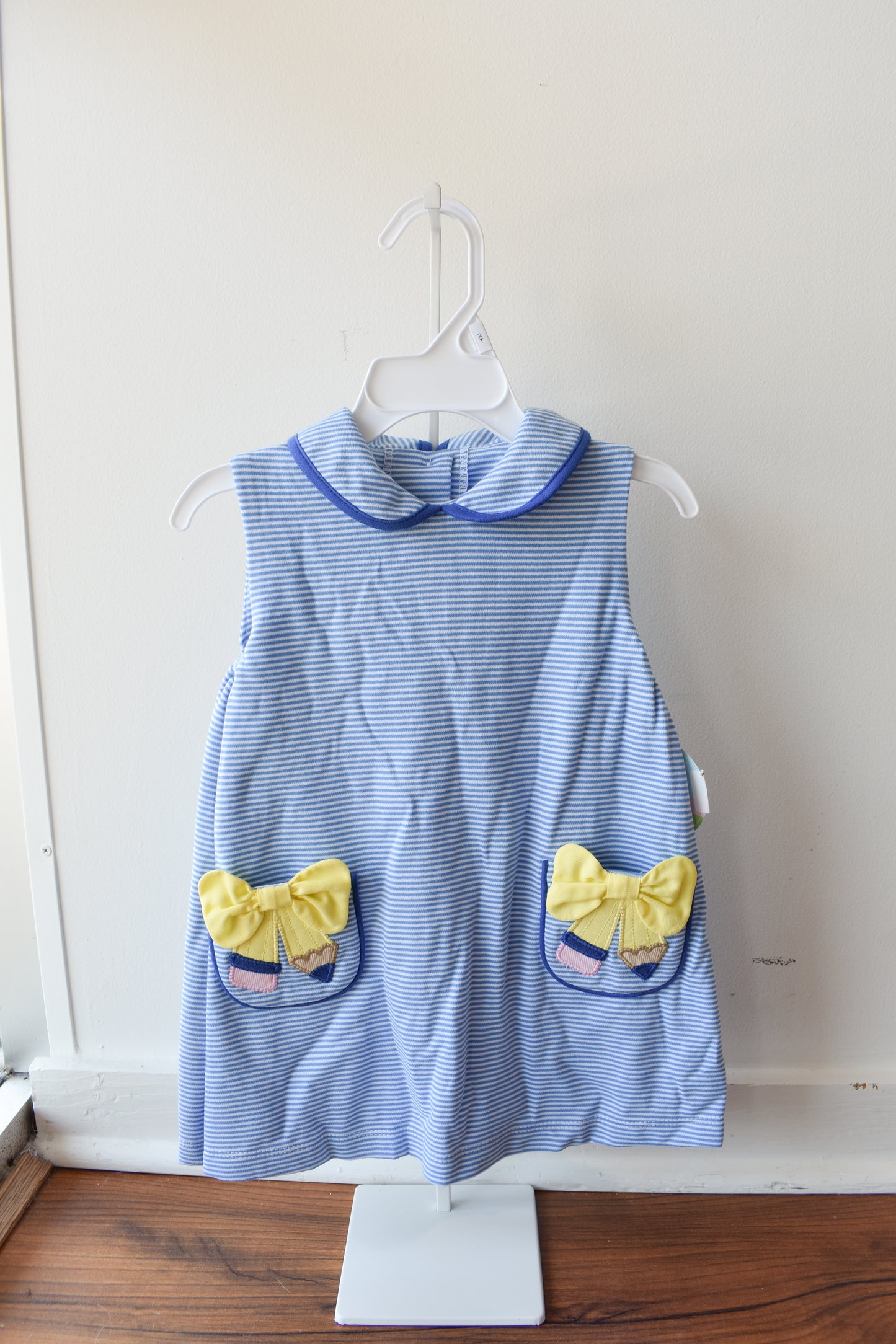 Pencil Pocket Sarah Jumper-Periwinkle Stripe Knit