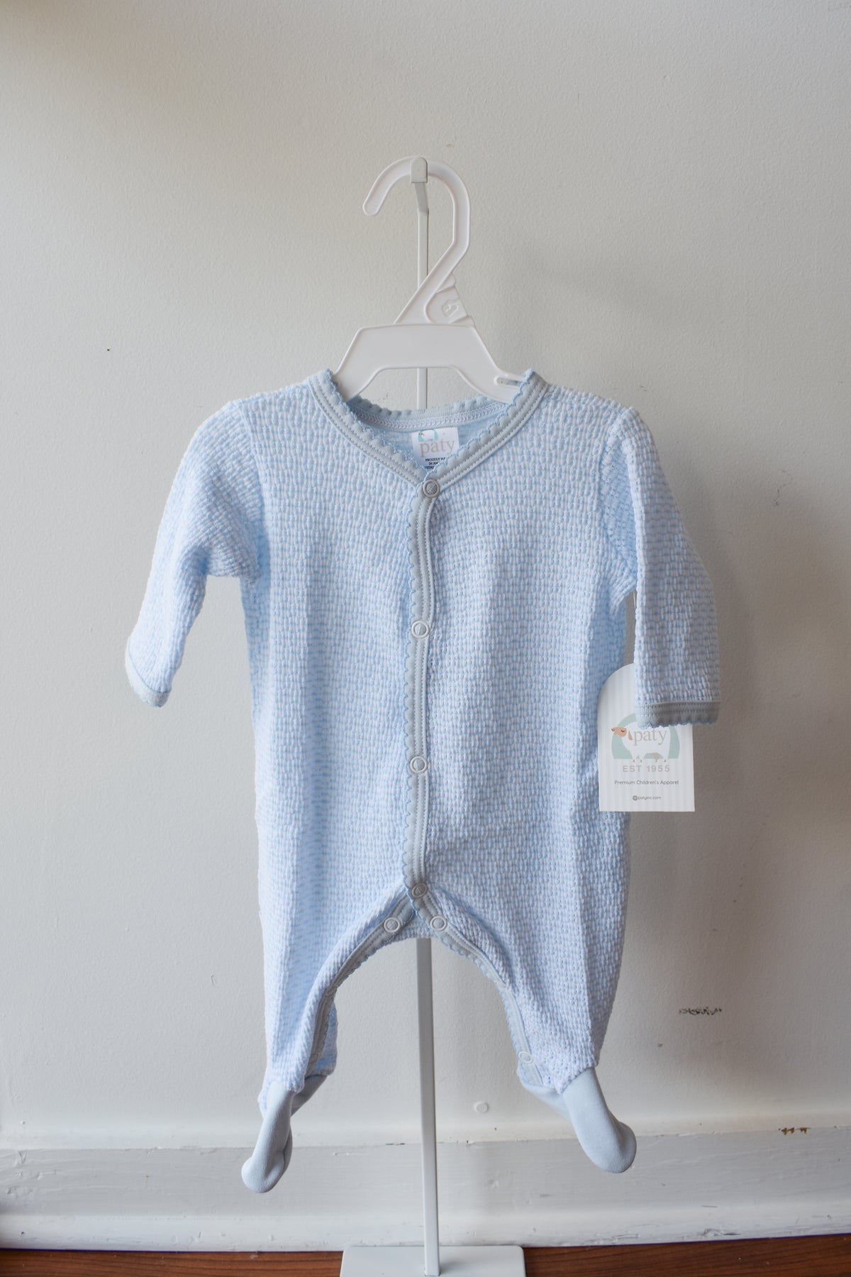 Paty Straight Sleeve Snap Button Pima Trim Footie