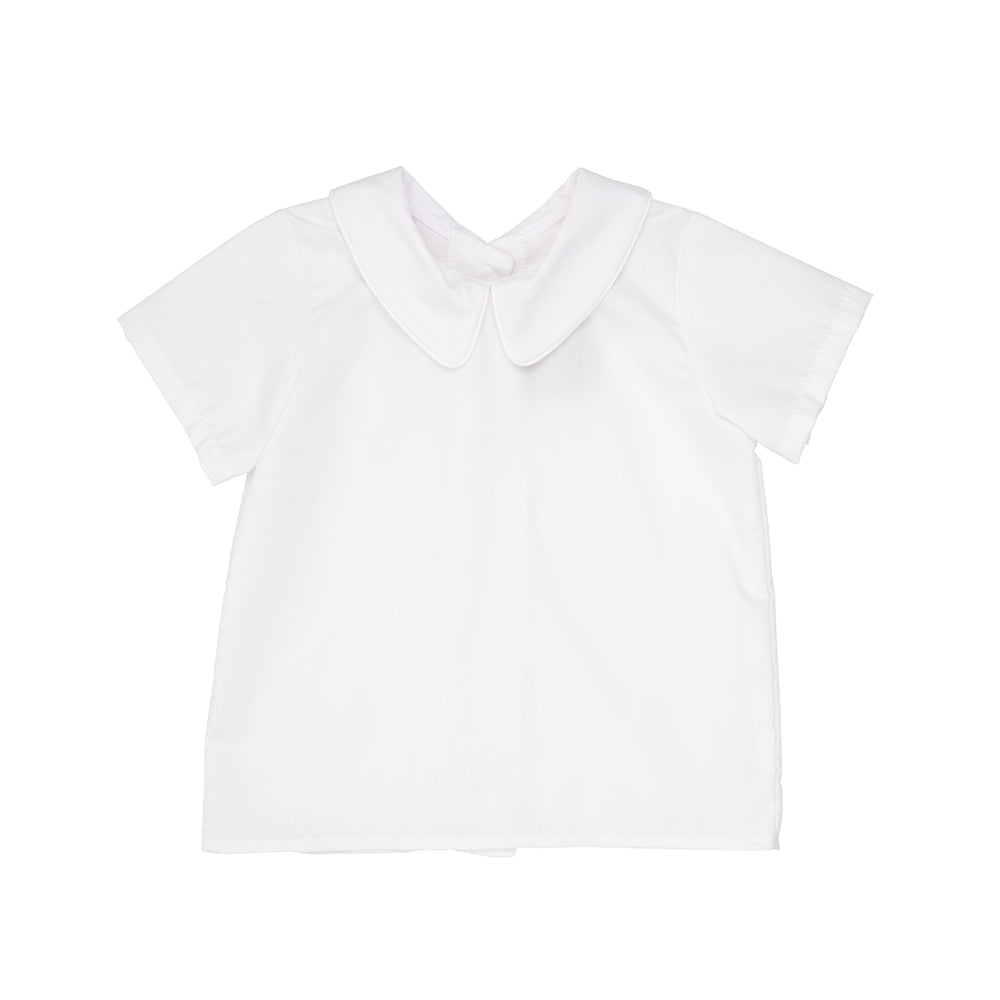 Peter Pan Collar Short Sleeve Shirt-Broadcloth