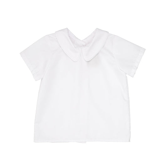 Peter Pan Collar Short Sleeve Shirt-Broadcloth