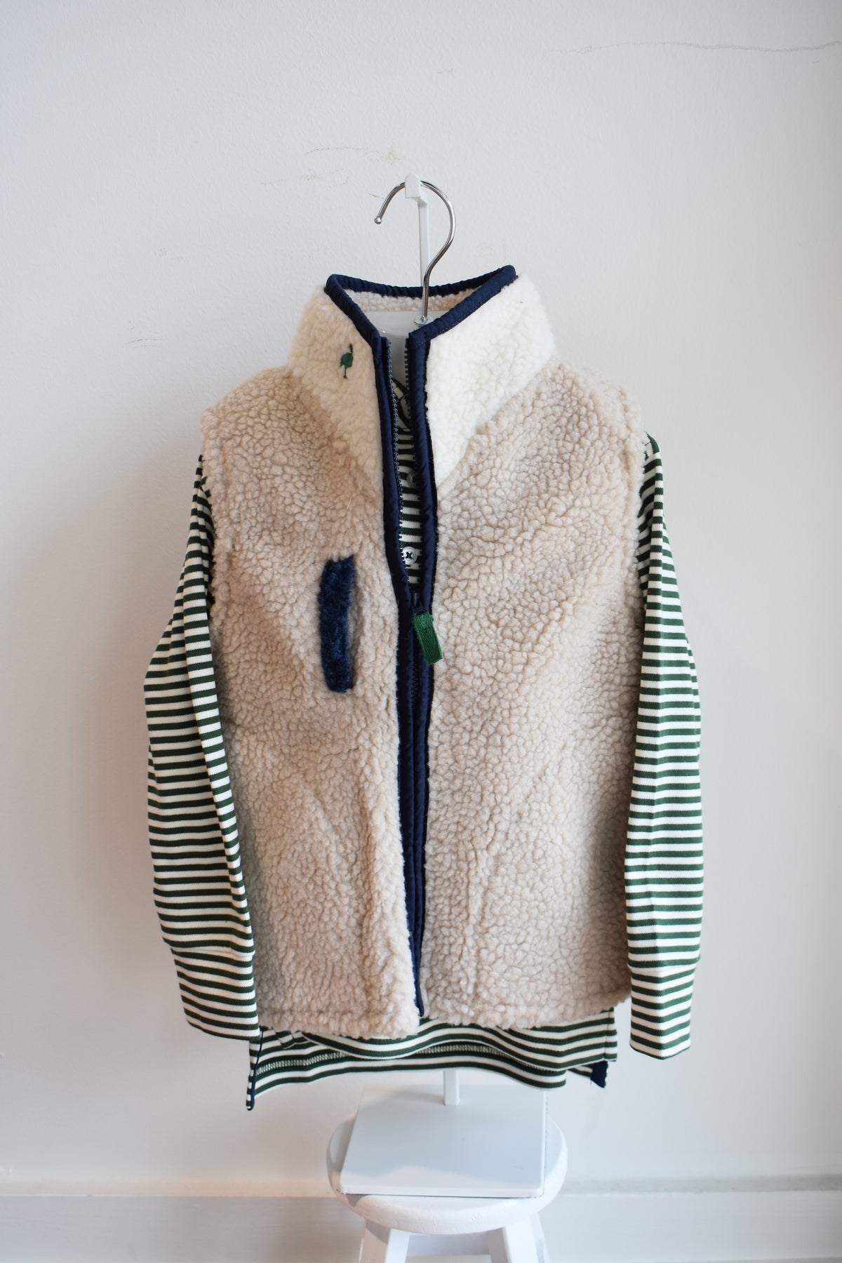 Prim and Proper Polo LS-Grier Green/Palmetto Pearl Stripe