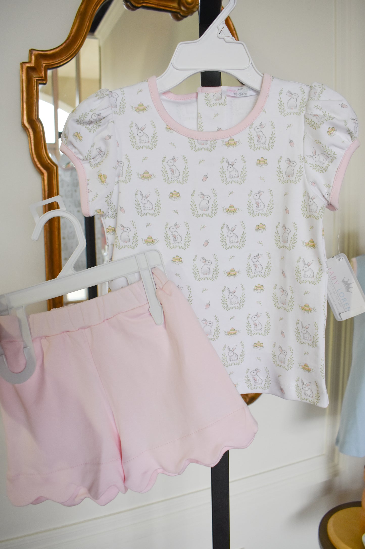 Hop Into Spring-Girl’s Pink Short Set