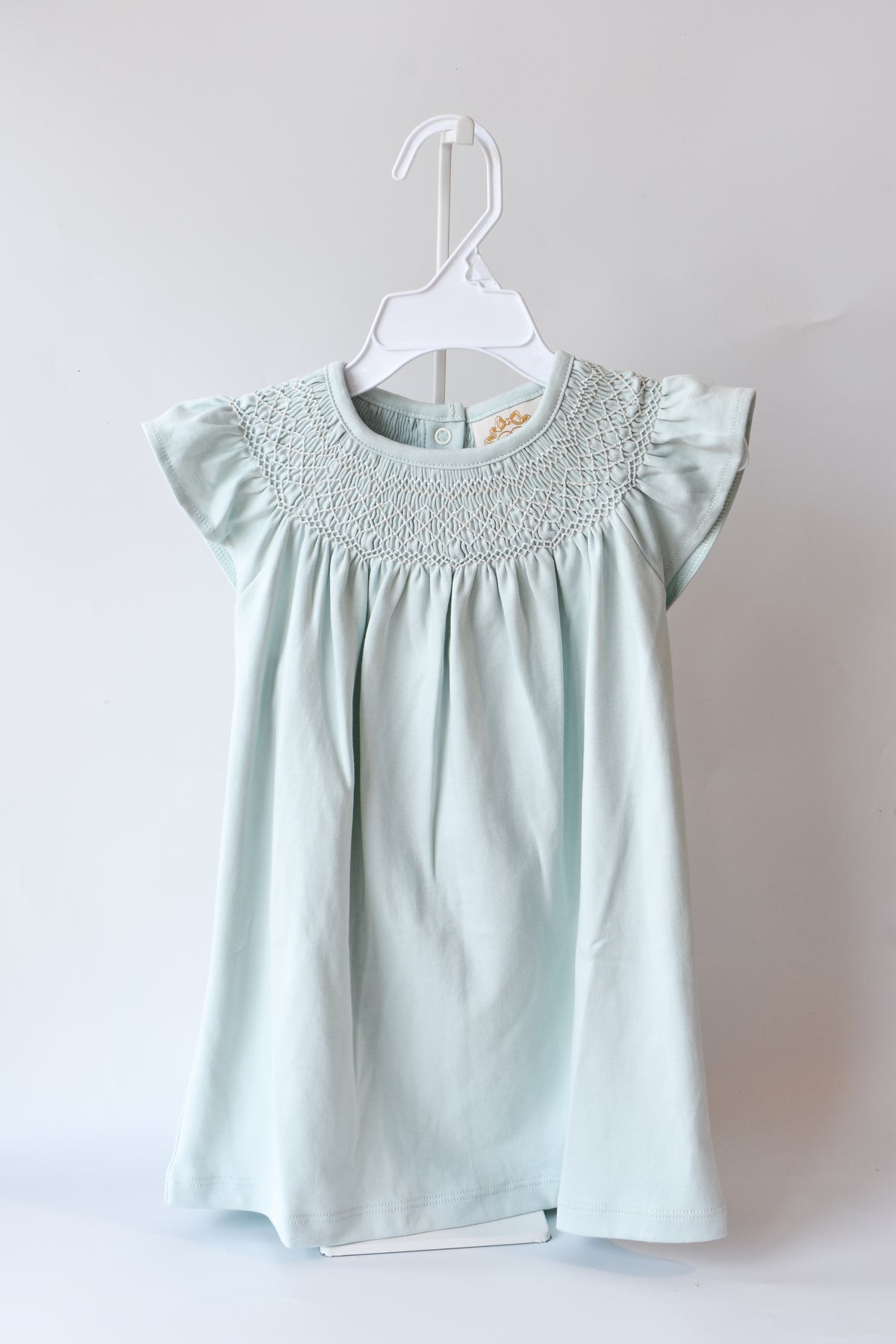 Angel Sleeve Sandy Smocked Dress-Old Greenwich Green
