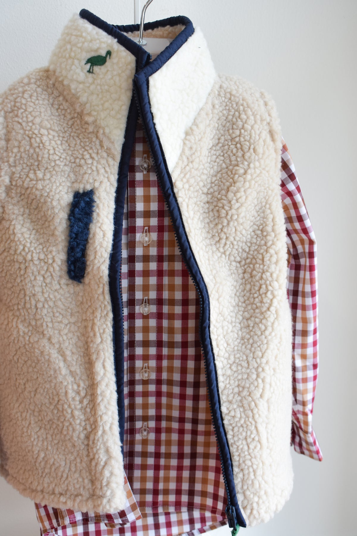 Van Camp Sherpa Vest-Khaki/Pearl