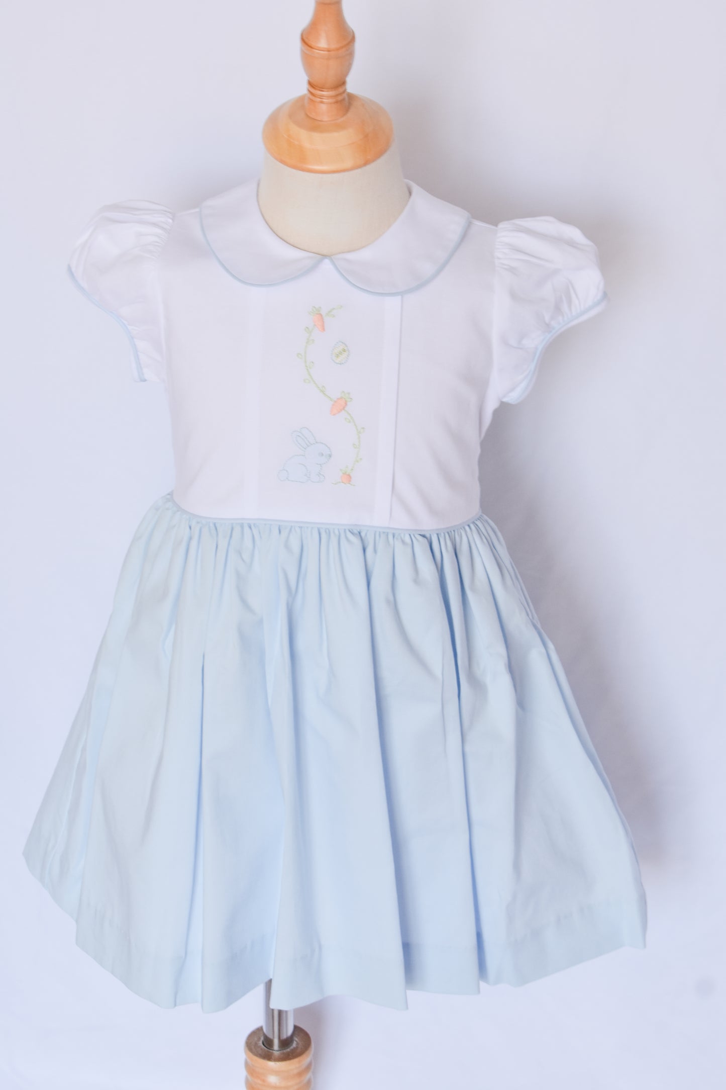 Heirloom Peter Pan Dress-Blue Bunny