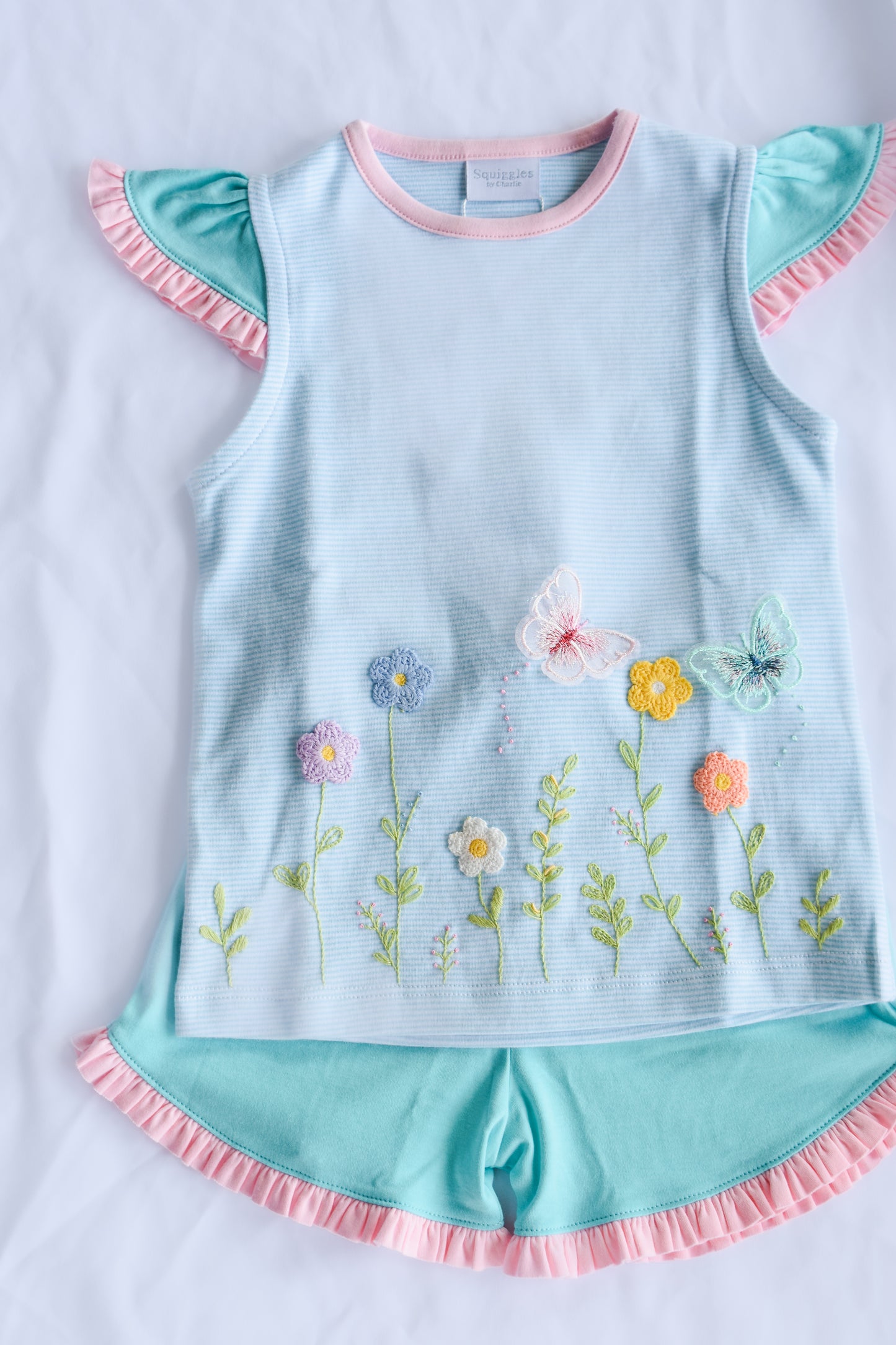 Butterfly Garden Ruffled Short Set