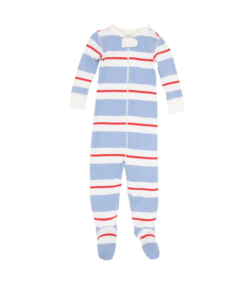 Knox’s Night Night Footed-Blue/Red/Pearl