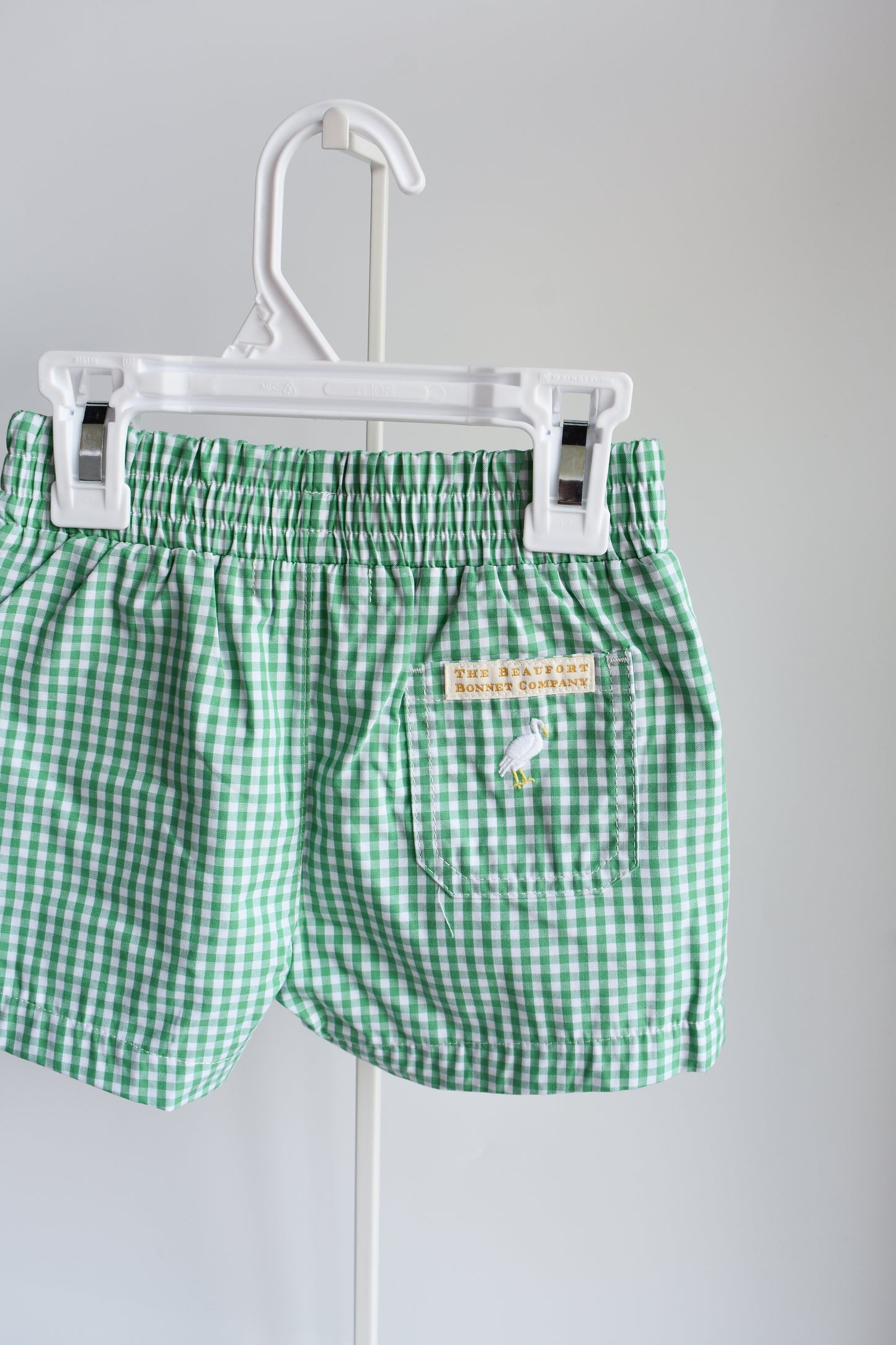 Sheffield Shorts-Gibson Green Mini Gingham
