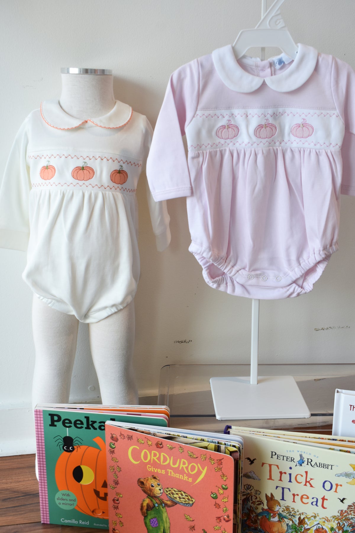 Ivory Pumpkin Patch Embroidered Bubble