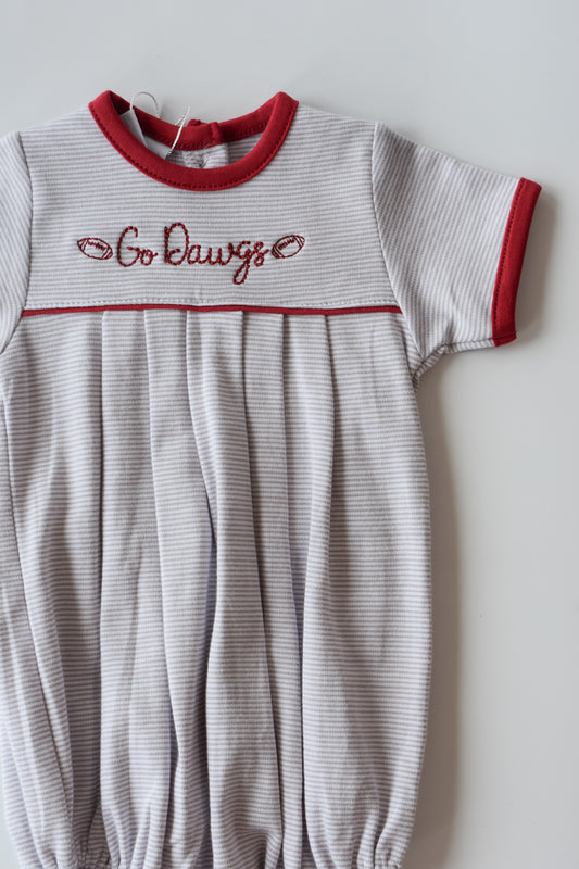 Go Dawgs Football Embroidered Bubble