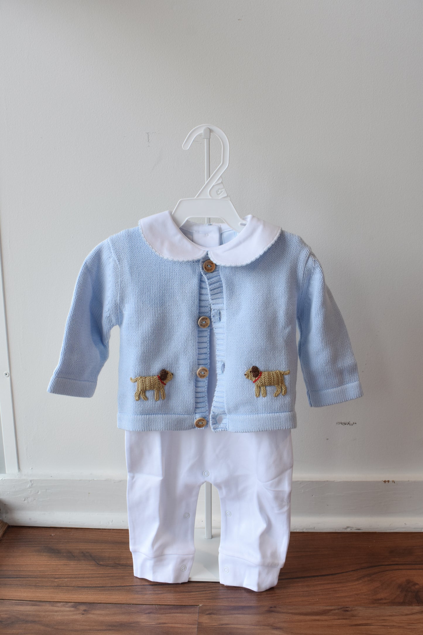 Crochet Playsuit-Blue Lab