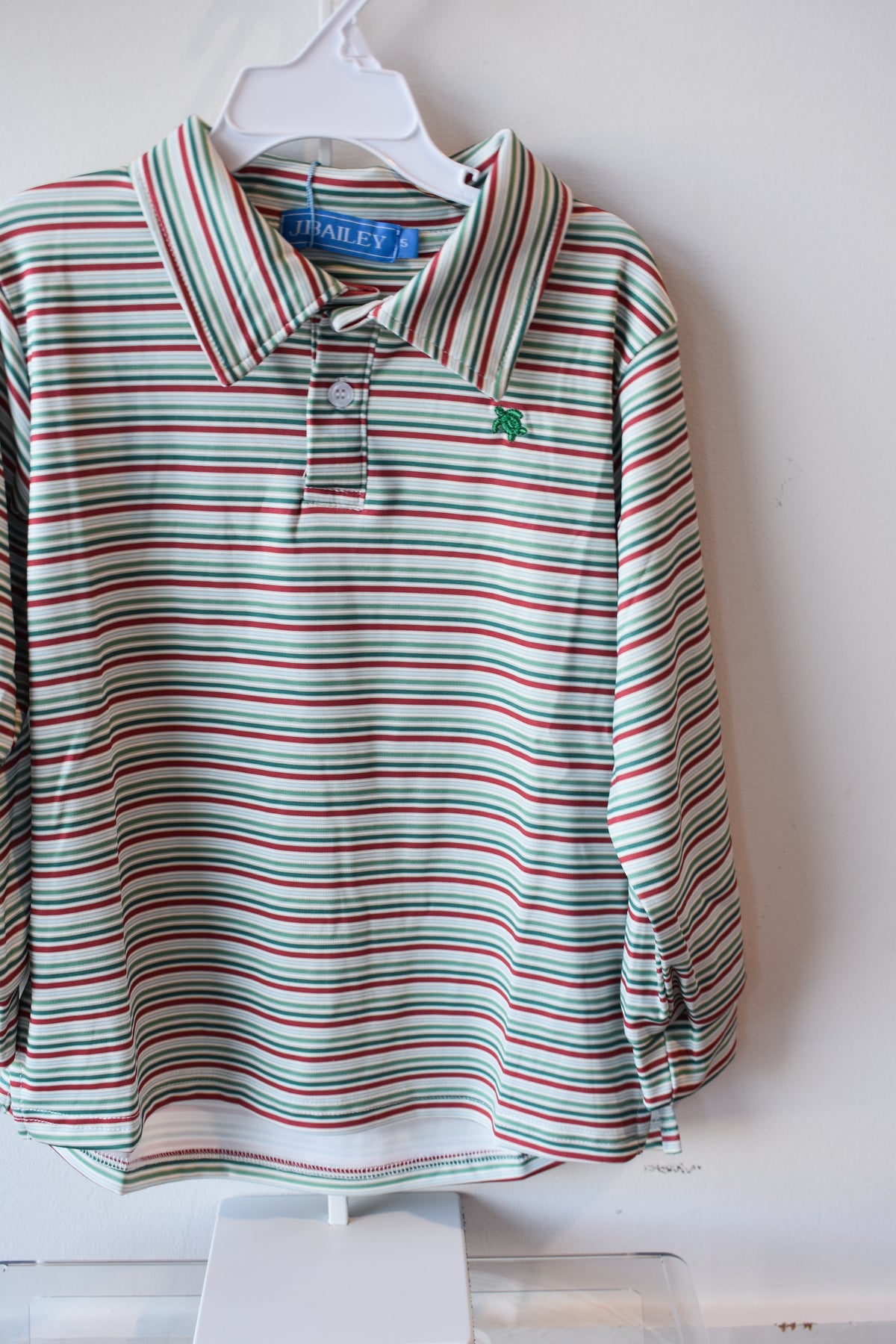 Long Sleeve Performance Polo-Holly Stripe