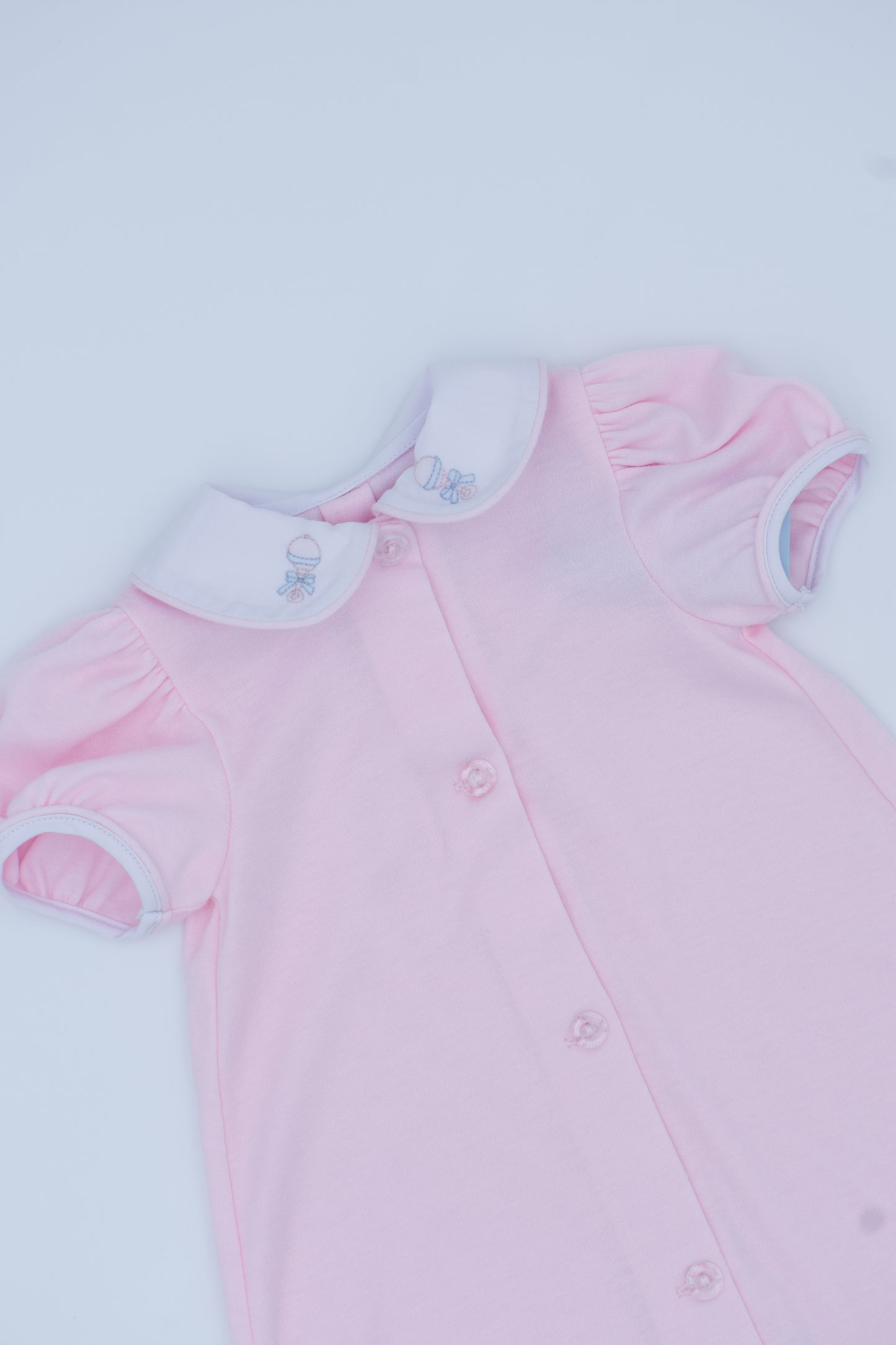 Baby's First Rattle Pink Knit Daygown