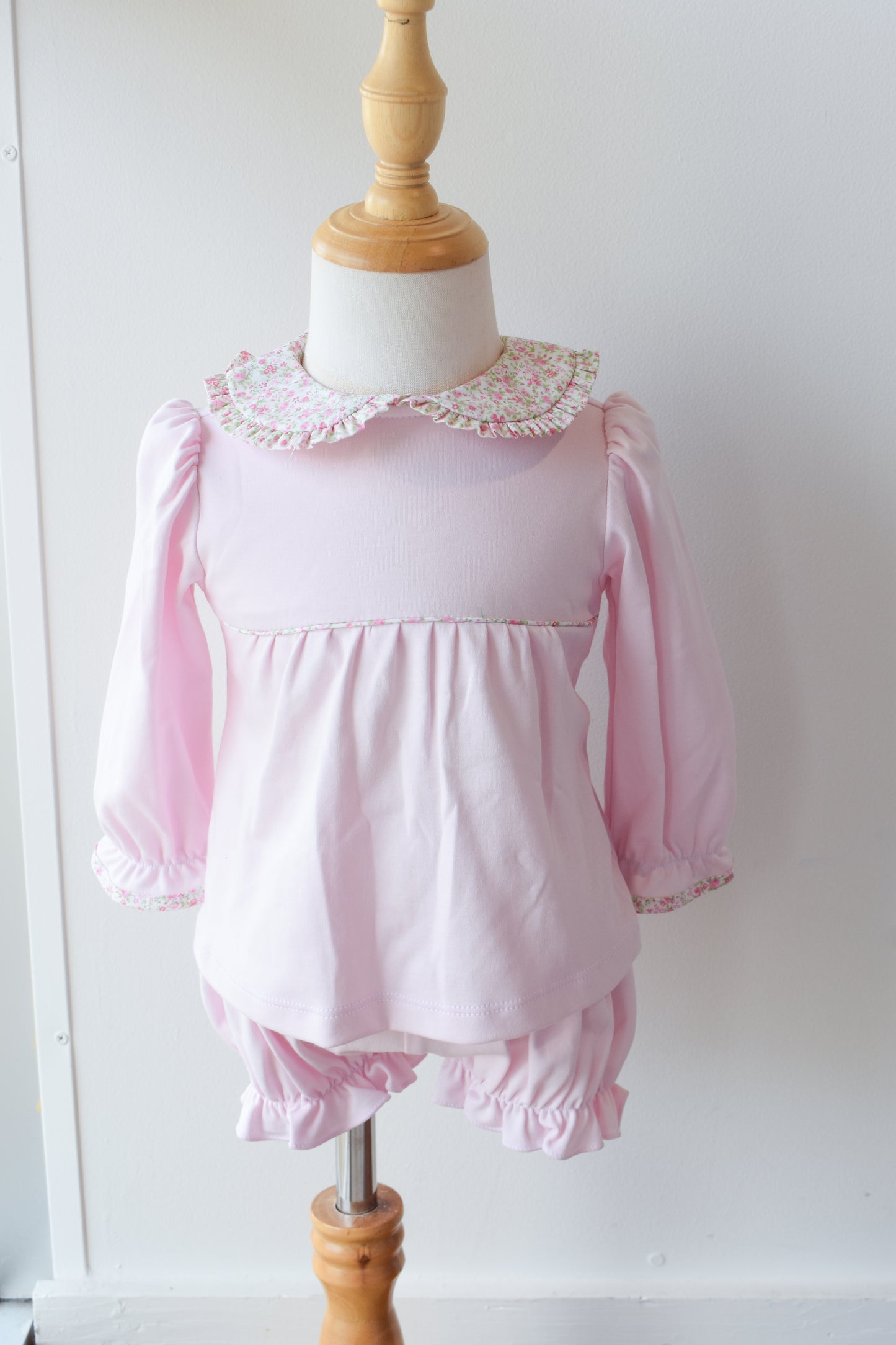 Franny's Floral Collar Knit Bloomer Set