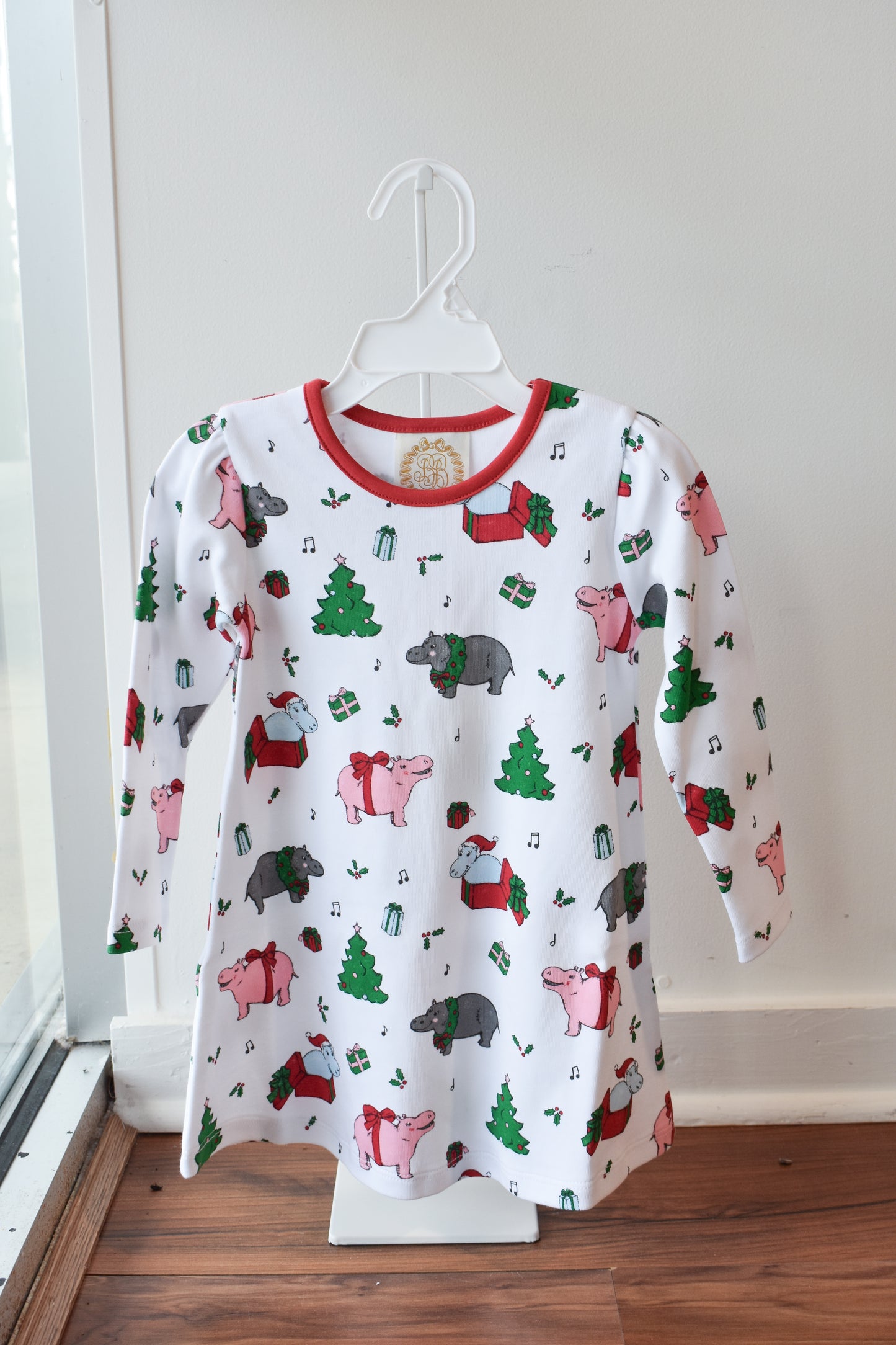Long Sleeve Penny's Play Dress-I Want a Hippopotamus