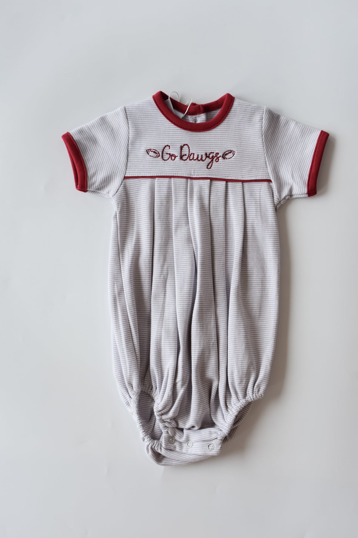 Go Dawgs Football Embroidered Bubble