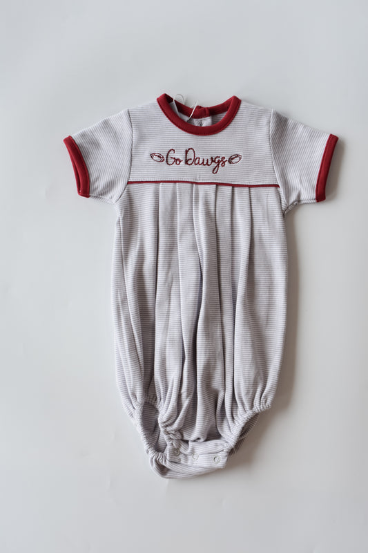 Go Dawgs Football Embroidered Bubble
