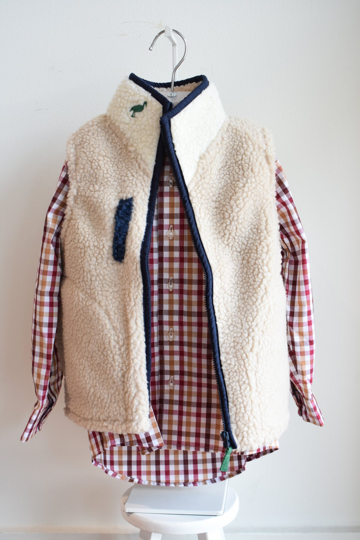 Van Camp Sherpa Vest-Khaki/Pearl