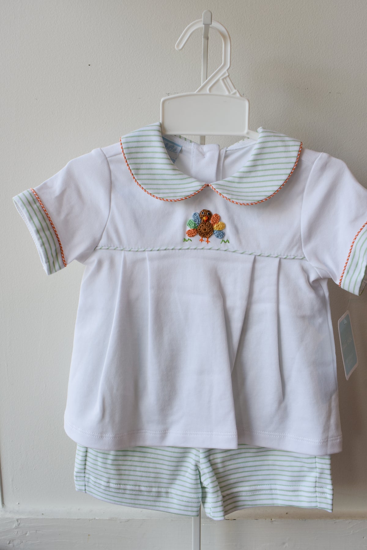 Gobble Gobble Boy’s Collared Knit Diaper/Short Set