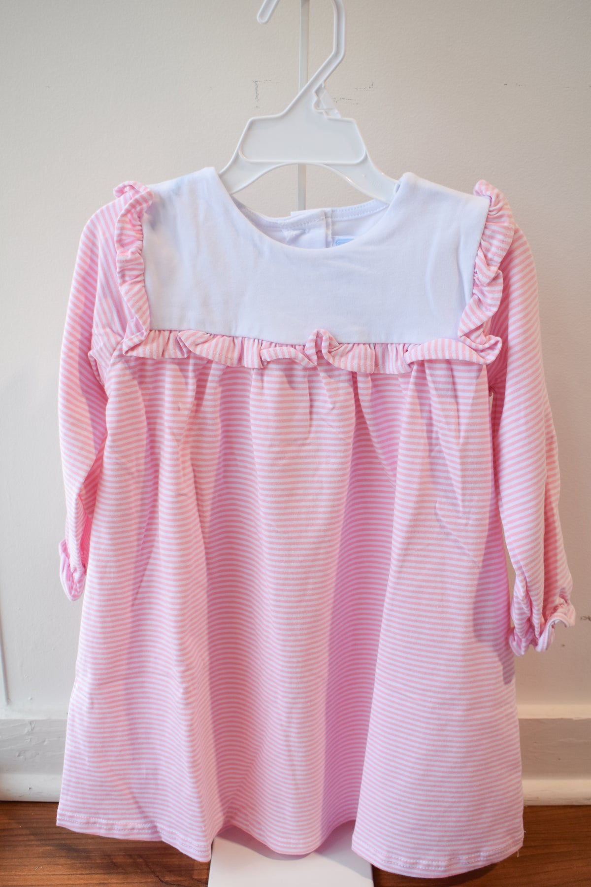 Marie Dress-Light Pink Stripe