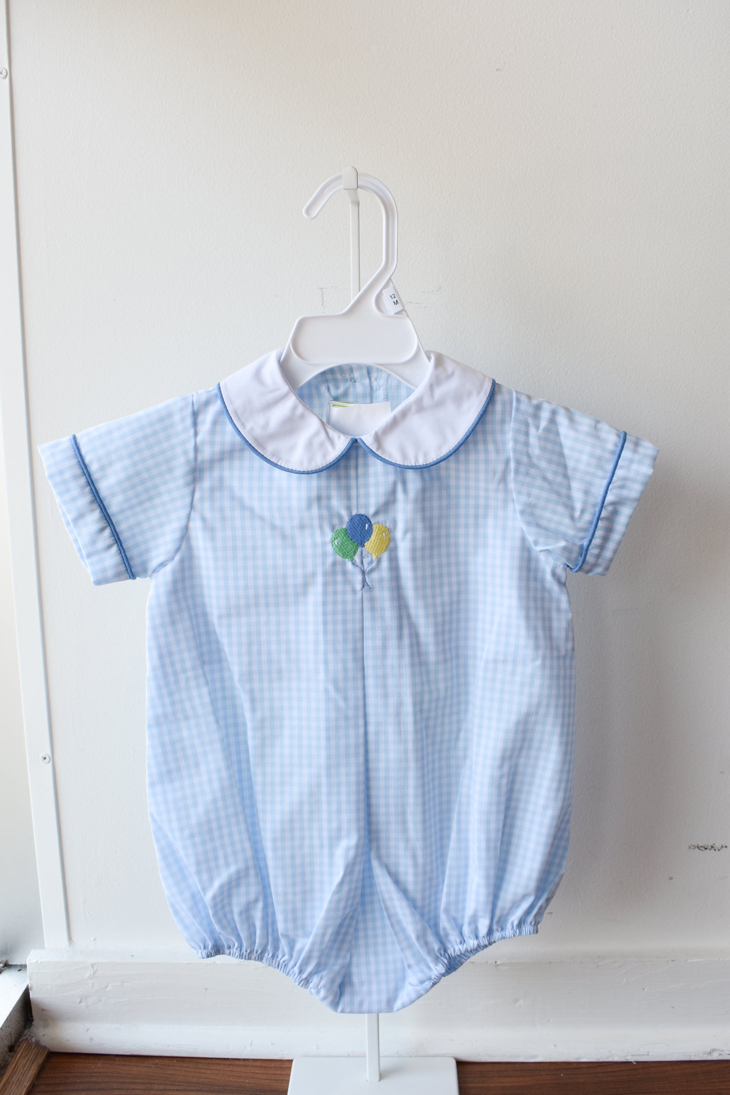 Edmund Blue Gingham Birthday Bubble