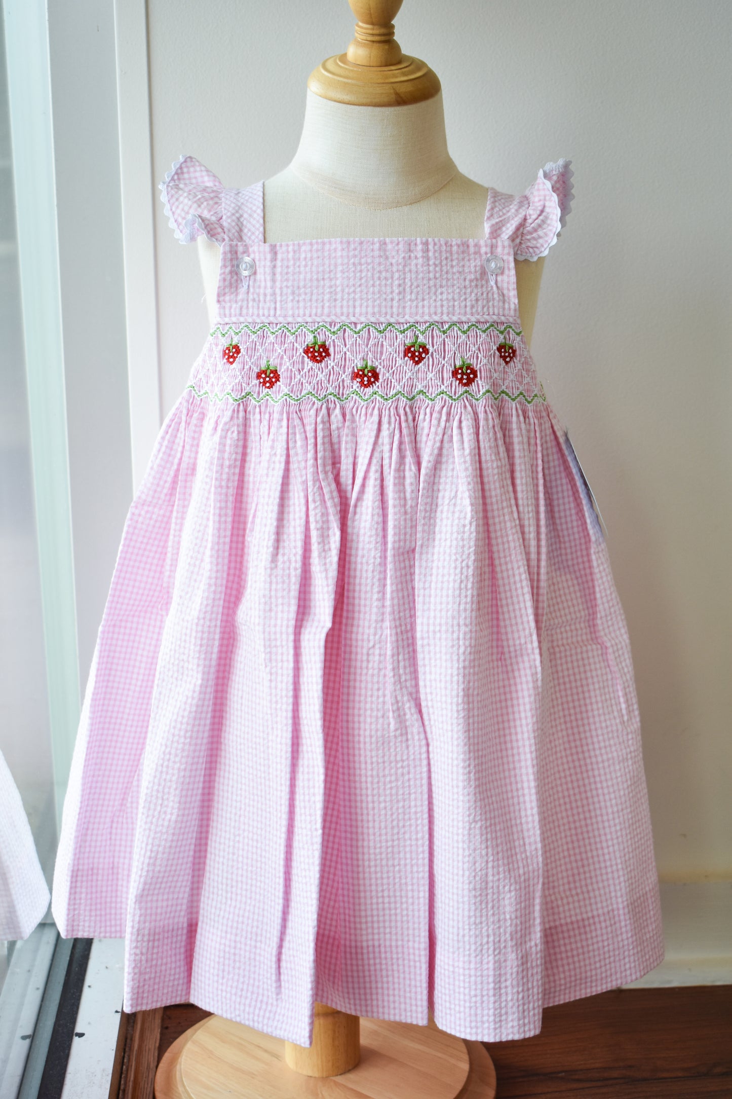 Smocked Lizzy D Dress-Strawberries