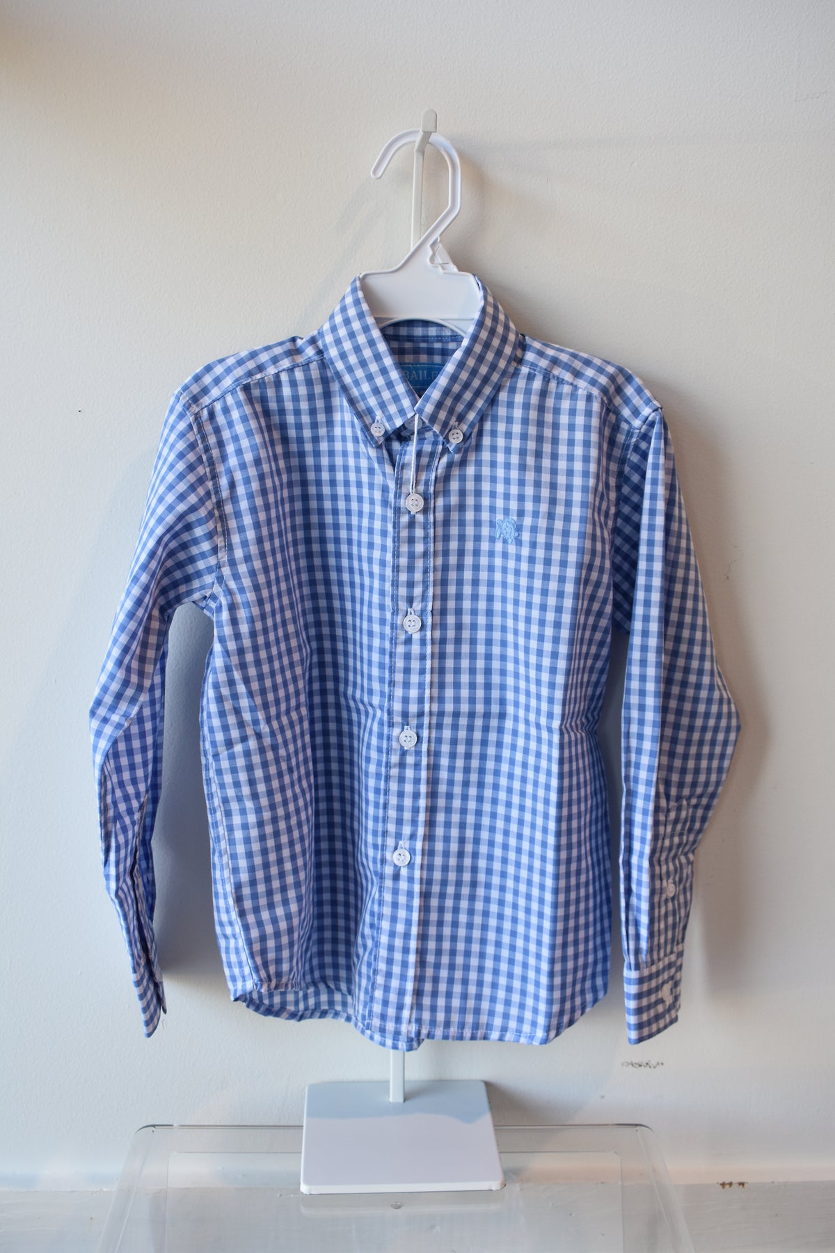 Roscoe Button Down Dress Shirt-Blue Check