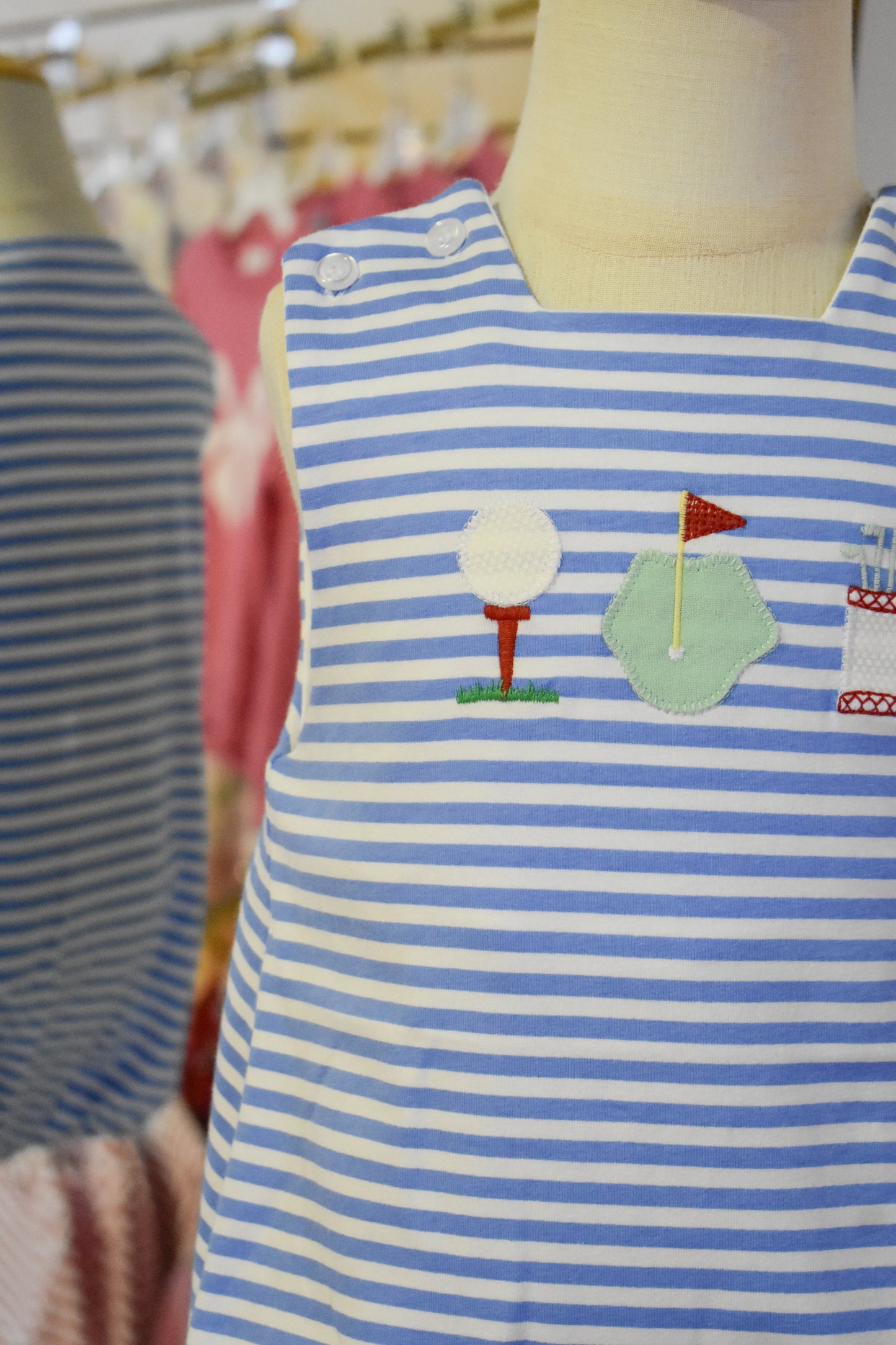 Mini Mulligans-Blue Striped Knit Bubble