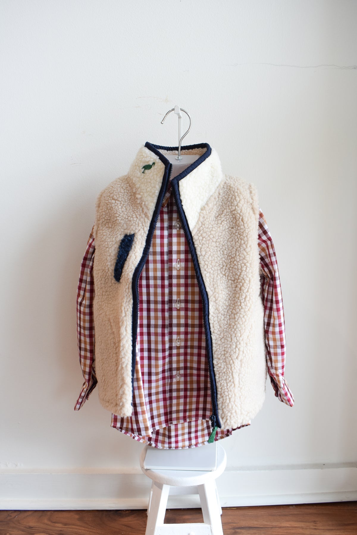 Van Camp Sherpa Vest-Khaki/Pearl