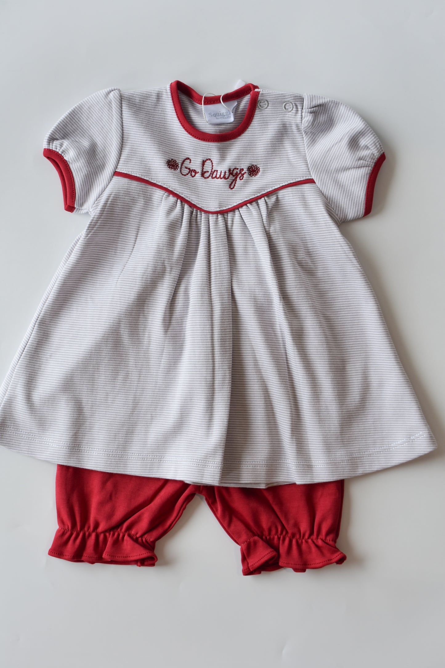 Go Dawgs Pom Pom Embroidered Bloomer Set