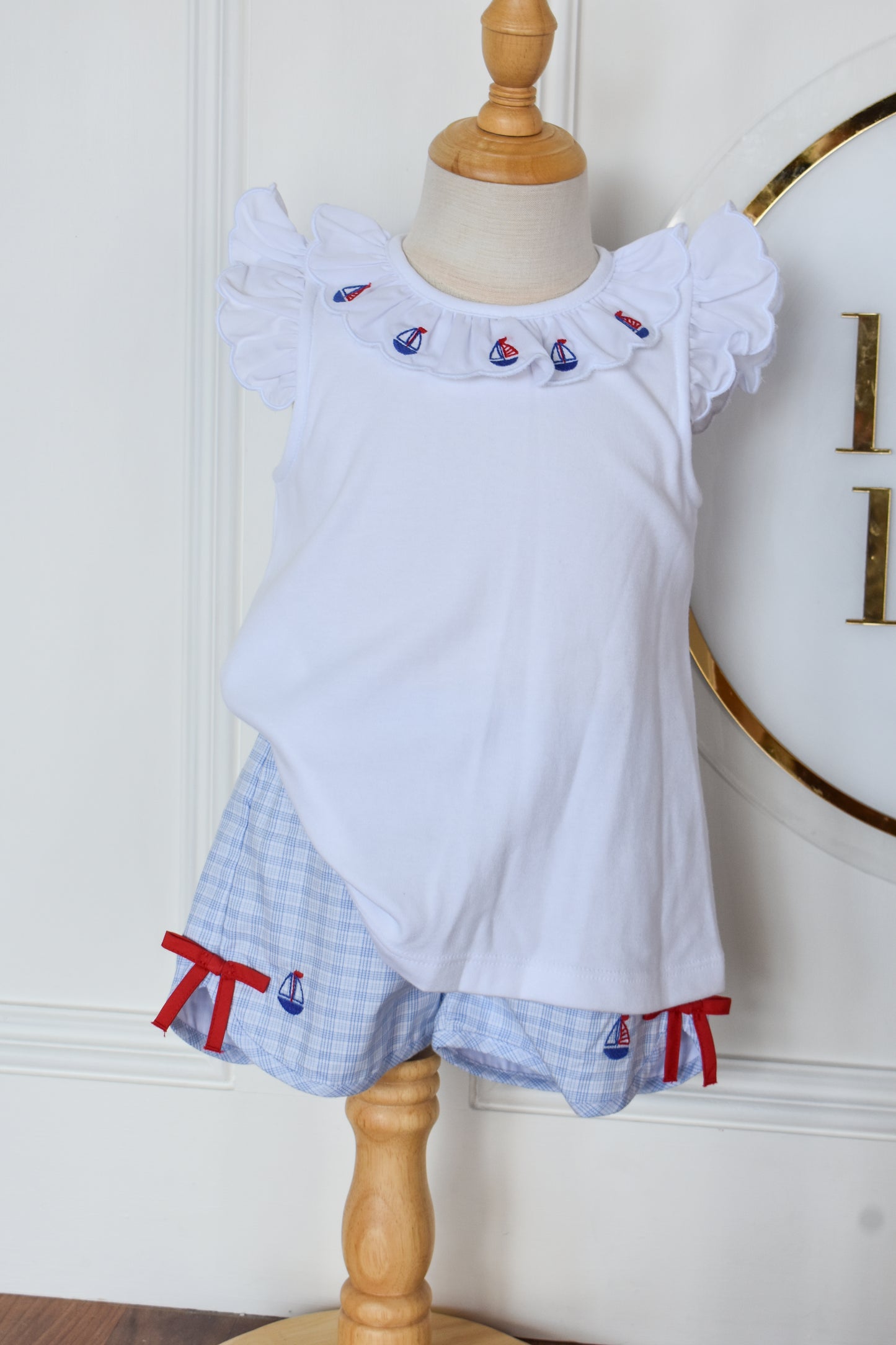 Mini Sails Scalloped Angel Short Set