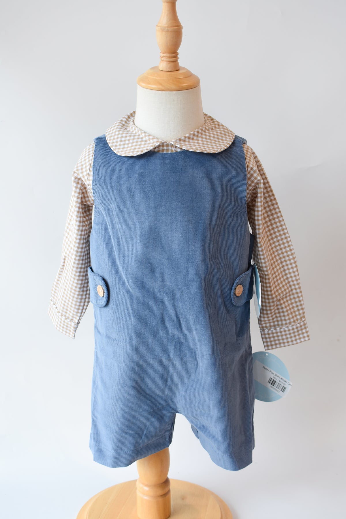 Button Tab Jon Jon-Stormy Blue Corduroy