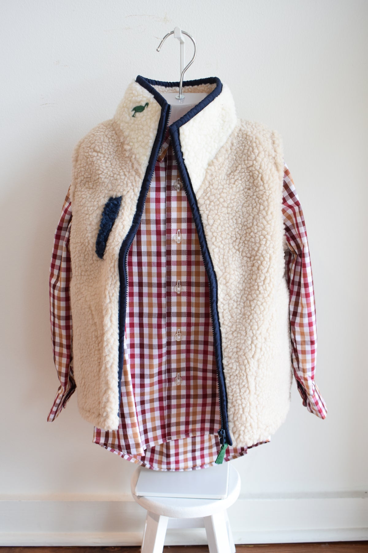 Van Camp Sherpa Vest-Khaki/Pearl