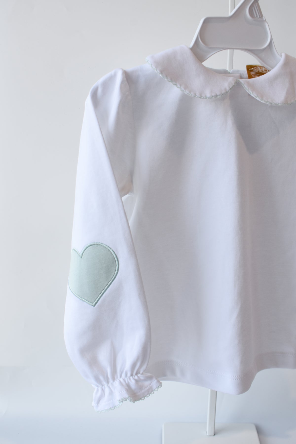 Emma’s Elbow Top-White/Greenwich Green